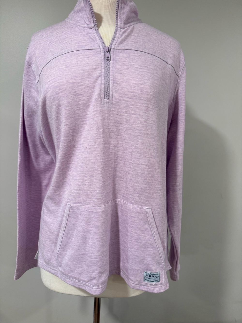 Orvis Lavender Half-Zip Pullover Sweatshirt